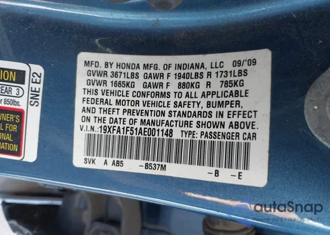 2010 Honda Civic Lx from USA, damaged, VIN 19XFA1F51AE001148
